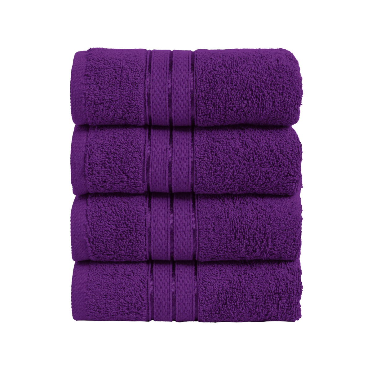 Elegant Comfort Luxury 6-Piece Towel Set, Premium Soft 100% Turkish Cotton, Three Line Popcorn Design 2 Bath Towels, 2 Hand Towels and 2 Washcloths Towel Set-Quick-Drying and Absorbent, Vibrant Orange