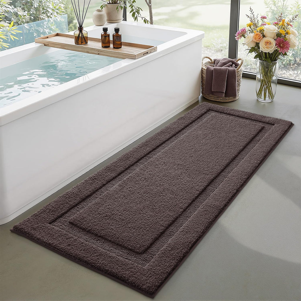 LUMI Ultra Soft Bathroom Rugs Absorbent, Non Slip Bath Mat 24x36, White