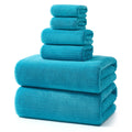 REDKISS 6-Piece Bath Towel Set - 2 Washcloths, 2 Hand Towels, 2 Bath Towels | Ultra-Fiber Coral Fleece, Super Absorbent, No Lint & No Fading | Perfect for Bathroom, Spa, Gym | Family -Olive Green