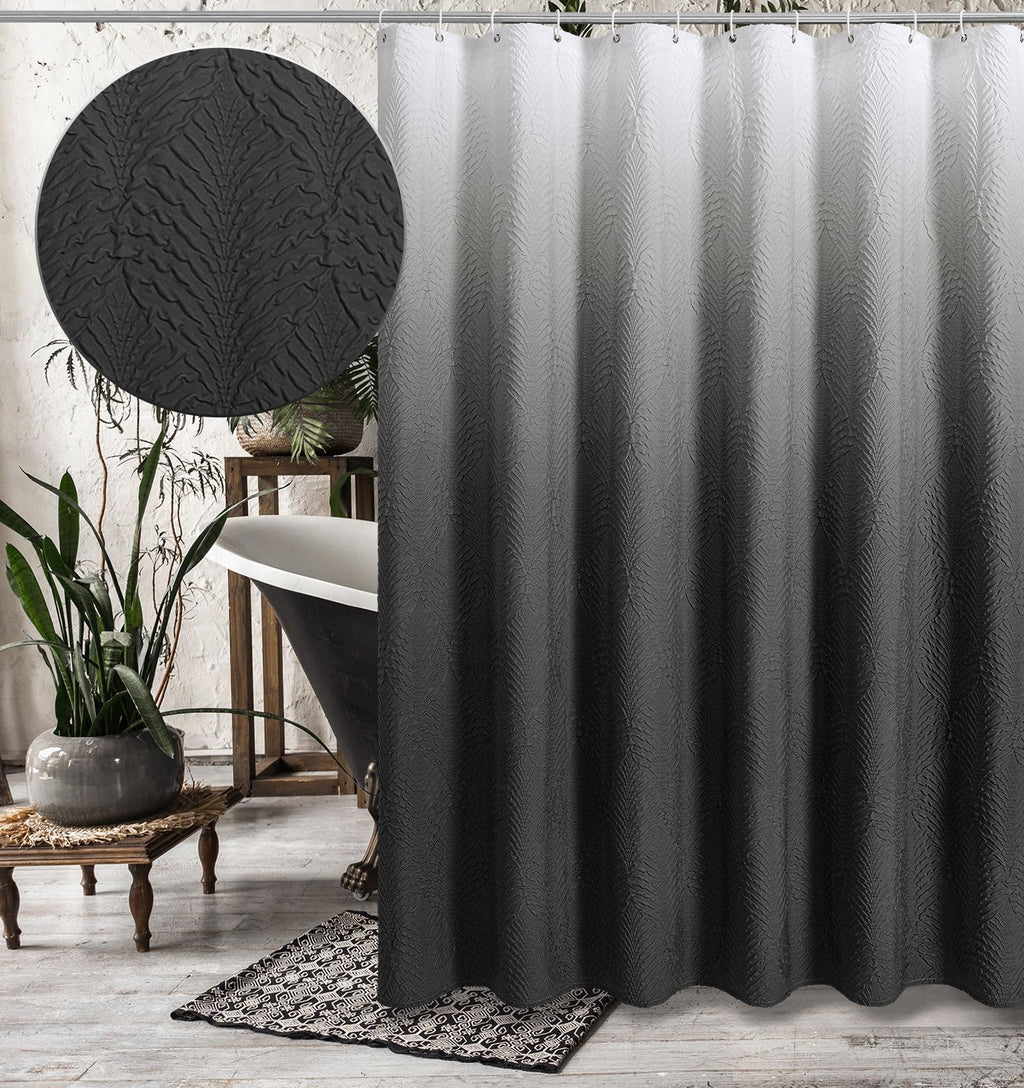 Gibelle Fog Blue Shower Curtain for Bathroom, Farmhouse Bath Curtain 72x72
