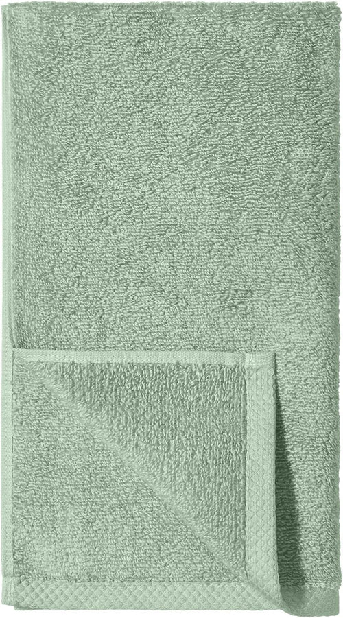 Amazon Basics Lightweight Quick-Dry Hand Towels, 100% Cotton, 28" x 16", Seafoam Green, 8-Pack