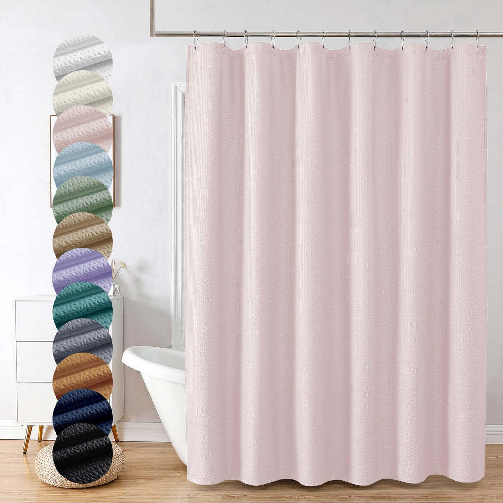 OVZME Berry Cute Shower Curtain, Embossed Textured Fabric Shower Curtain for Bathroom - Soft Cloth & Hotel Spa Luxury, Water Repellent, Machine Washable Shower Curtain, 72X72, Lemon Yellow