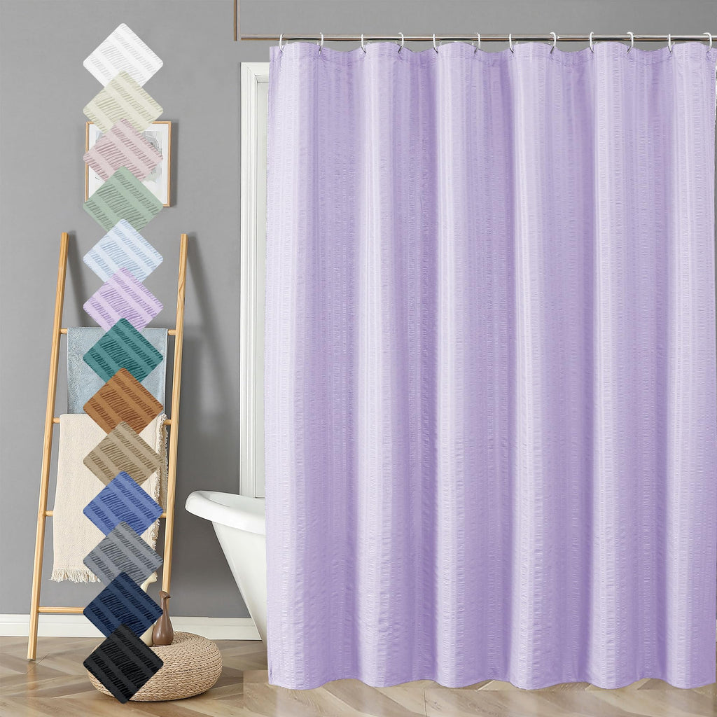 Aiyufeng Moga Navy Blue Fabric Shower Curtains for Bathroom - Blue Hotel Spa Polyester Cloth Bath Curtain with 12 Holes, 72x72, Machine Washable, Navy Blue