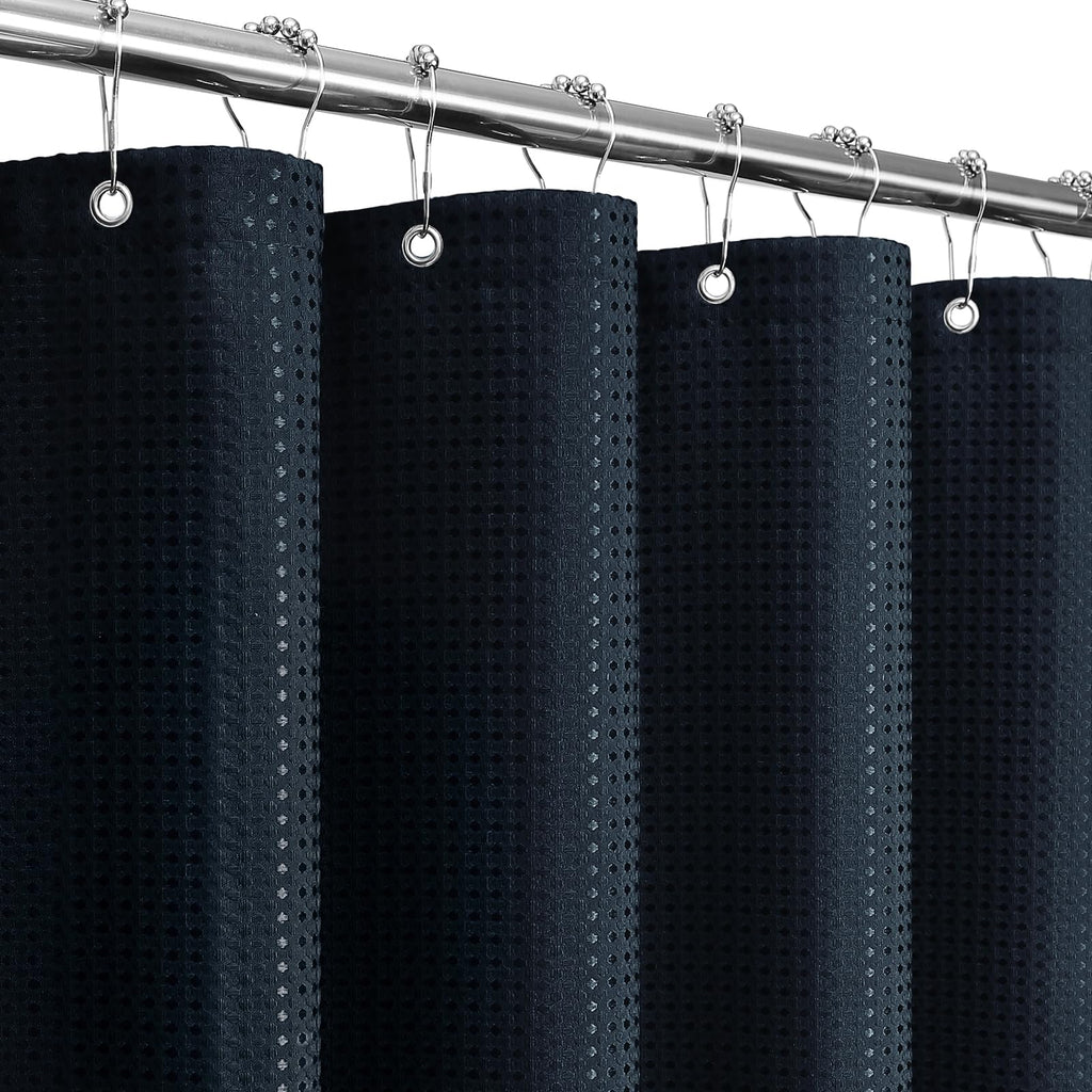 Gibelle Black Cloth-Textured Shower Curtain, Hotel Style, 72x72