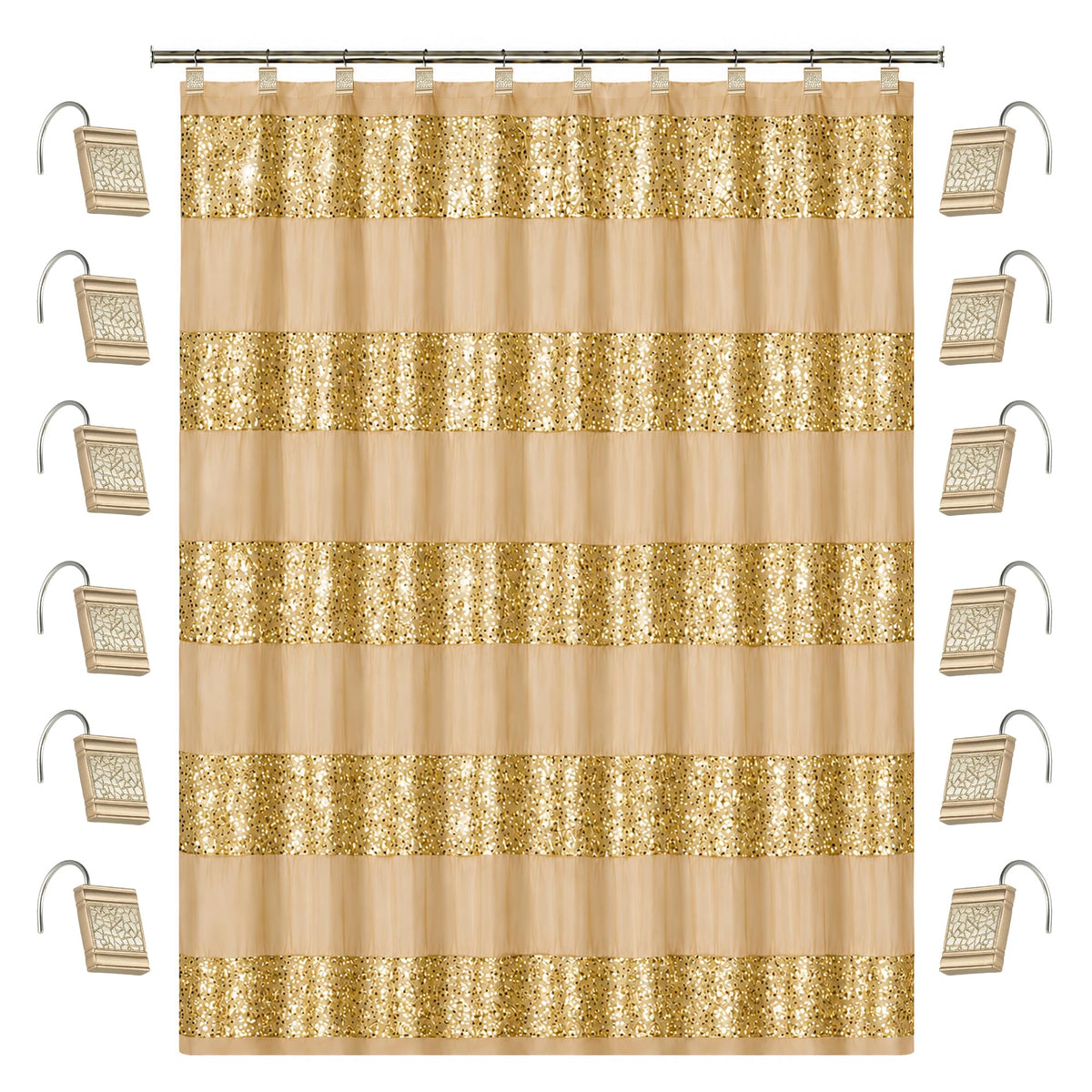 Zahari Home Spindle Modern Bathroom Towel Set - 3 Piece Bath, Hand, and Wash Towels - Classic Luxury Contemporary Decor - Beautiful Gold Unique Design Bath Ensemble