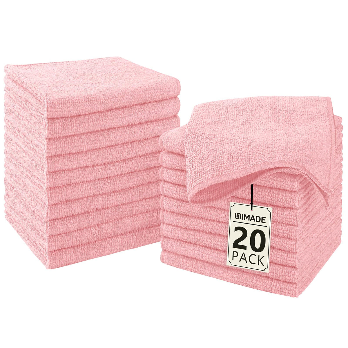 UNIMADE Washcloths Bulk 100 Pack Face Towels (12" x 12"), Highly Soft Wash Cloths and Hand Towels, Fast Drying Multi-Purpose Microfiber Cleansing Cloths for Bathroom, Hotel, Spa, and Salon-Multicolor