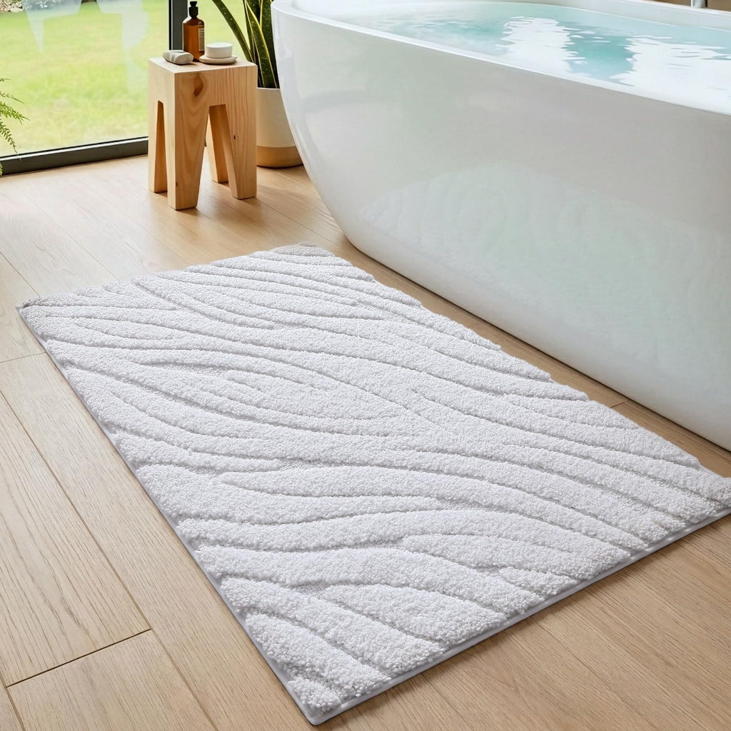 DEXI Bathroom Rugs Non Slip Washable, 36x24 Quick Dry Bath Mat, White