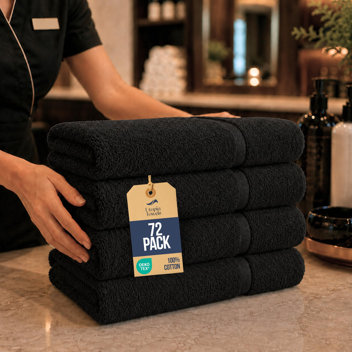 Utopia Towels Salon Towels, Pack of 12, 16x27 in, 100% Cotton, Grey