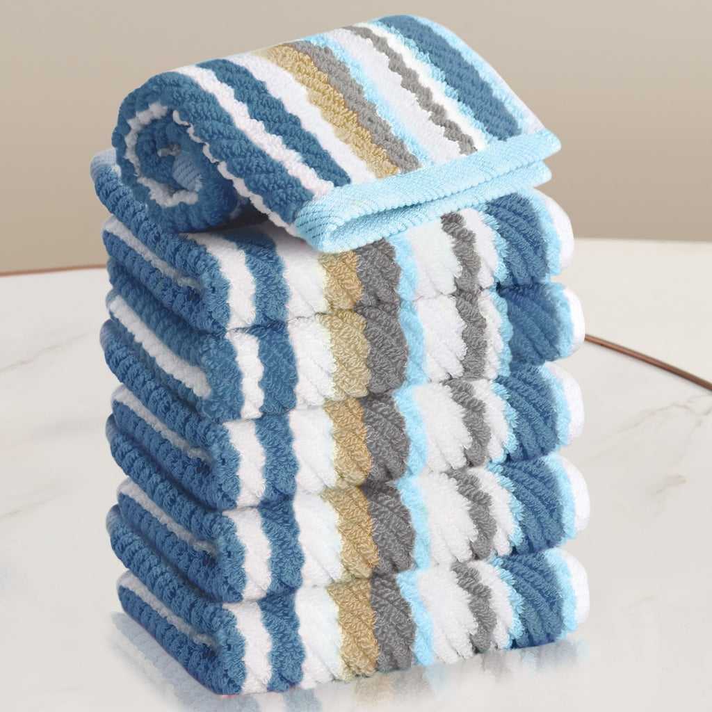 VOOVA & MOVAS Hand Towels, Cotton, Soft, Thick, 16x27 in, Tan Gray Beige