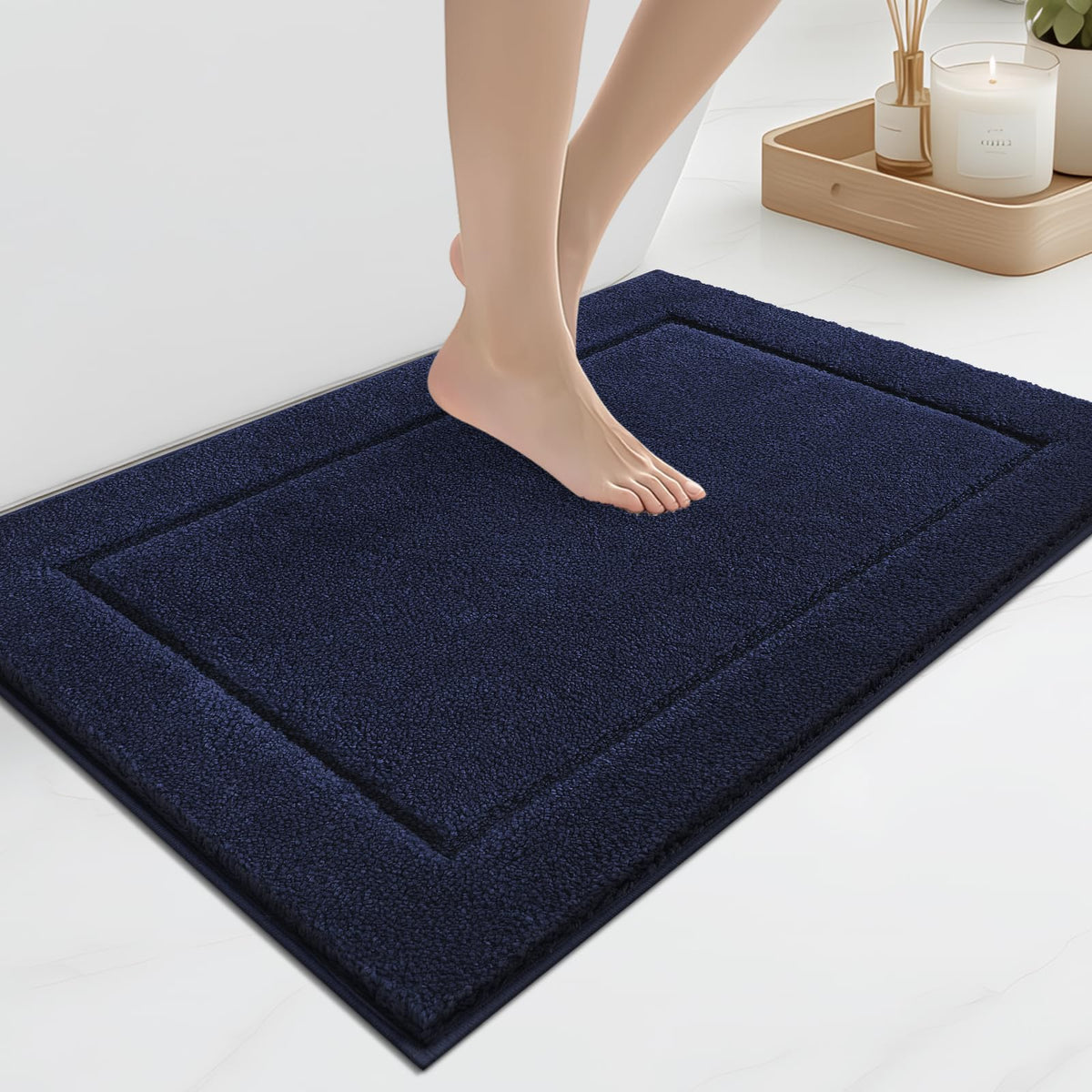 anllugs Bathroom Rugs, Non-Slip Bath Runner Rugs, 30" x 84", Beige