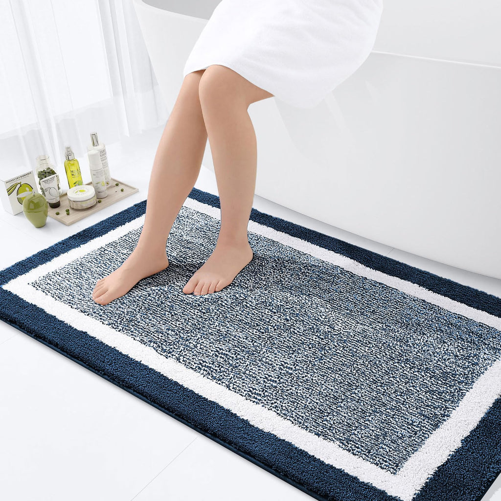 OLANLY Bathroom Rugs 36x24, Soft Absorbent Microfiber Bath Rugs, Grey