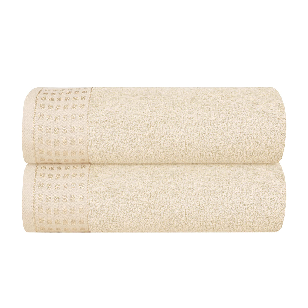 GLAMBURG 100% Cotton 2 Pack Oversized Bath Towel Set 28x55 Inches, Ultra Soft Highly Absorbant Compact Quickdry & Lightweight Large Bath Towels, Ideal for Gym Travel Camp Pool - Black