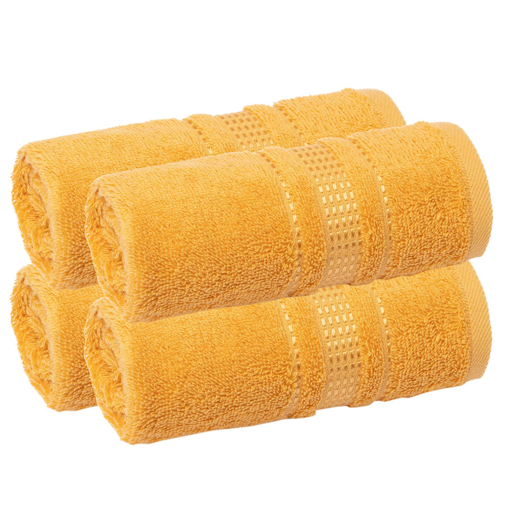 Melissa Linen Fingertip Towels 4 Pack, Aqua Green (Light Teal/Seafoam), 100% Turkish Cotton, Small Hand Towels for Face and Guest Bathroom, 12 x 18 in, Soft, Absorbent, Quick Dry, 550 GSM