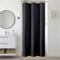 Navy Blue Shower Curtain 72 Inch Length 1 Piece, Waffle Embossed Textured Soft Fabric Hotel Shower Curtain for Bathroom, Modern Polyester Water Repellent Cloth Bath Decor, 72Wx72L Inches