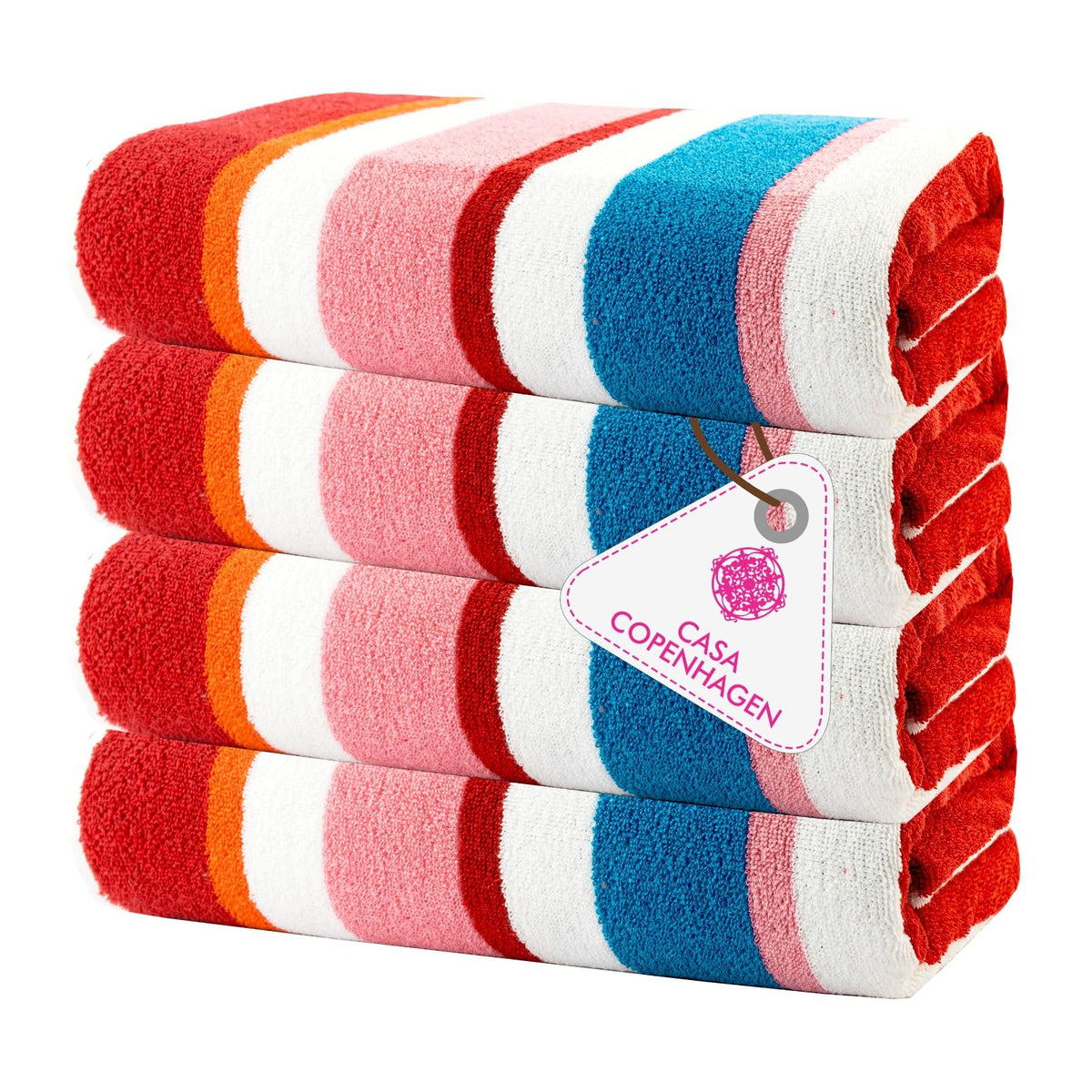 CASA COPENHAGEN 6pcs Bathroom Towel Gift Set, 600GSM, Dark Black