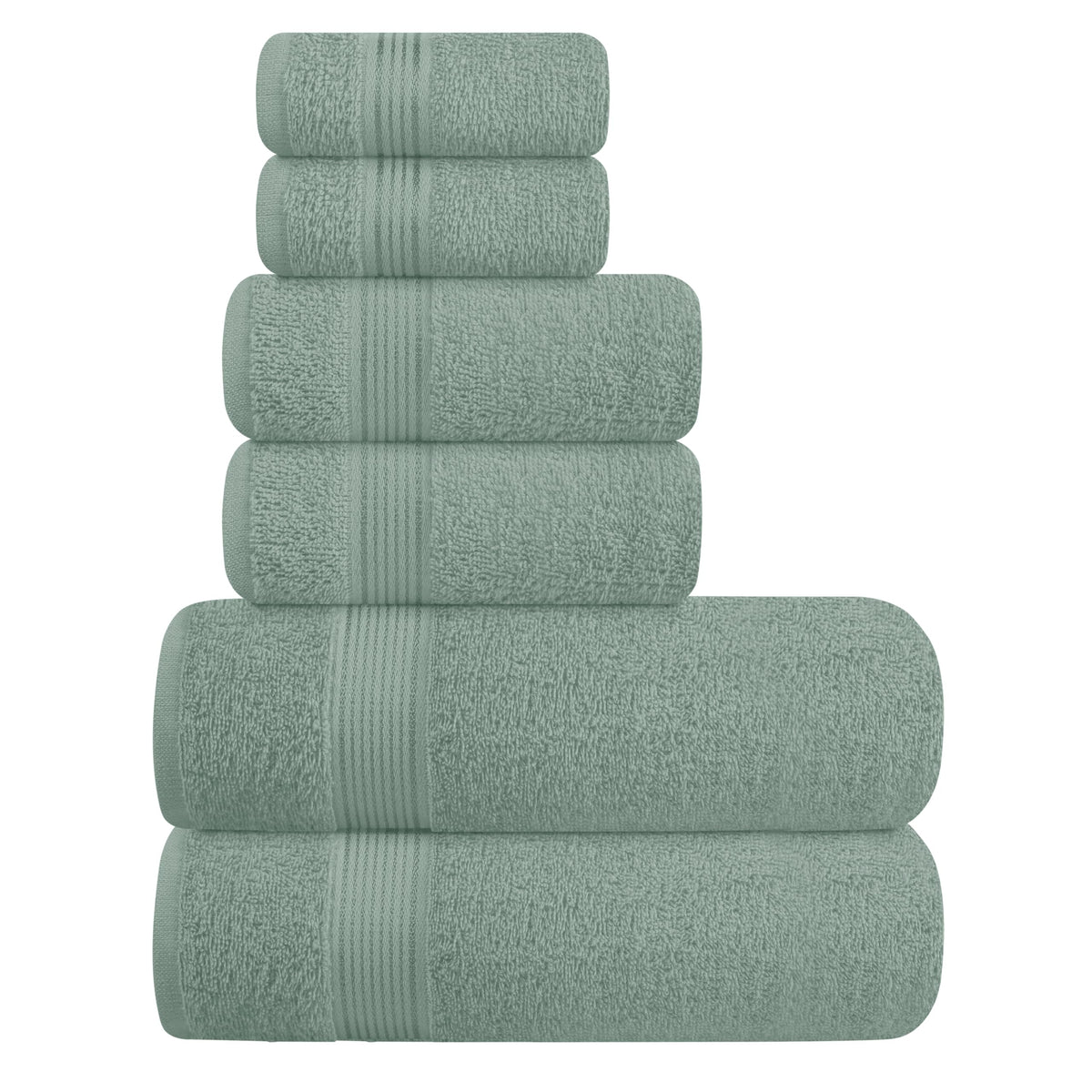 Belizzi Home Ultra Soft 6 Pack Cotton Towel Set, Contains 2 Bath Towels 28x55 inch, 2 Hand Towels 16x24 inch & 2 Wash Coths 12x12 inch, Ideal for Everyday use, Compact & Lightweight - Black