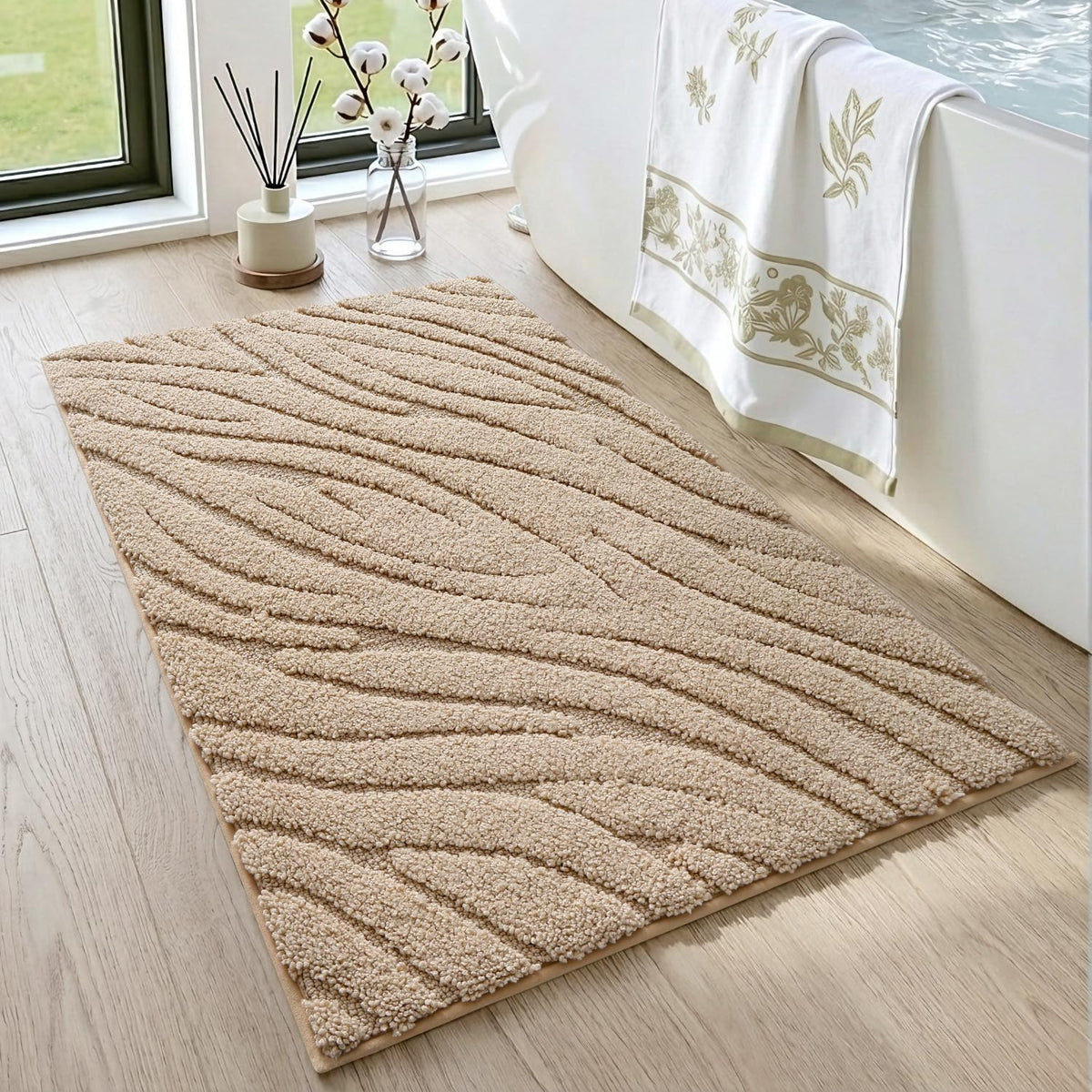 DEXI Bathroom Rugs Non Slip Washable, 36x24 Quick Dry Bath Mat, White