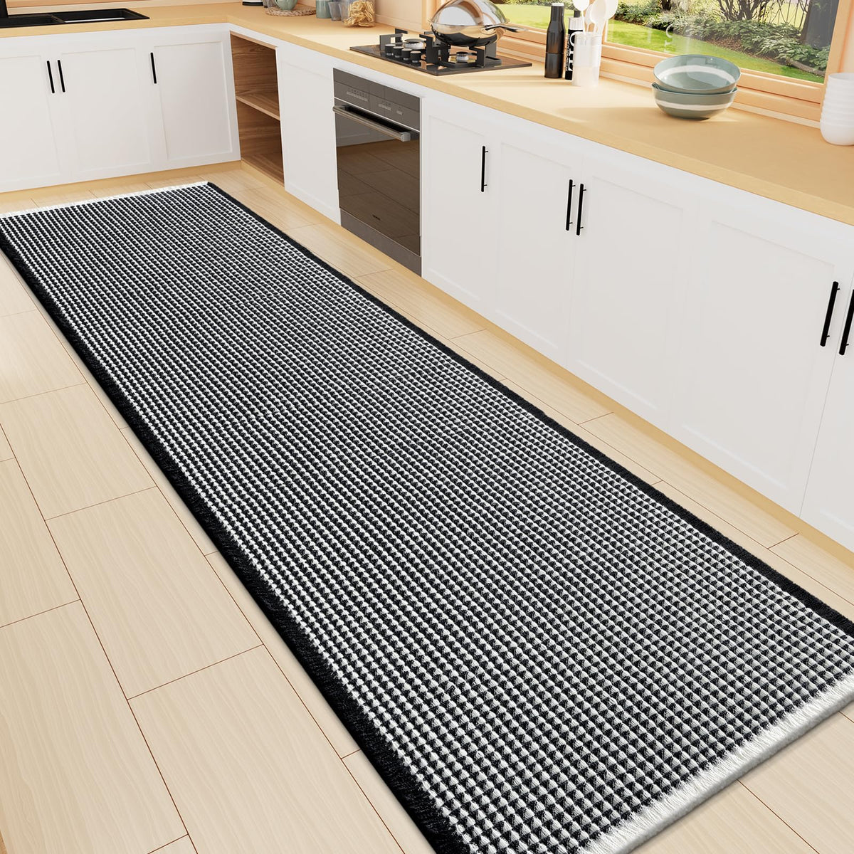 Smiry Waffle Bath Mat 30X20, Extra Soft Absorbent Bathroom Rugs, Brown