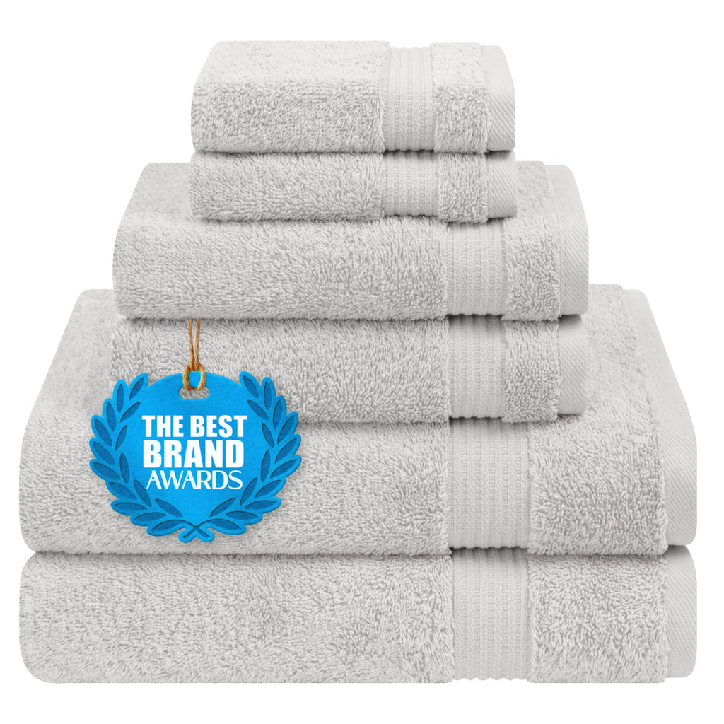 Cotton Paradise 100% Cotton Turkish Towel Set, Soft Absorbent Quick Dry, 6 Piece Towel Set, Navy Blue