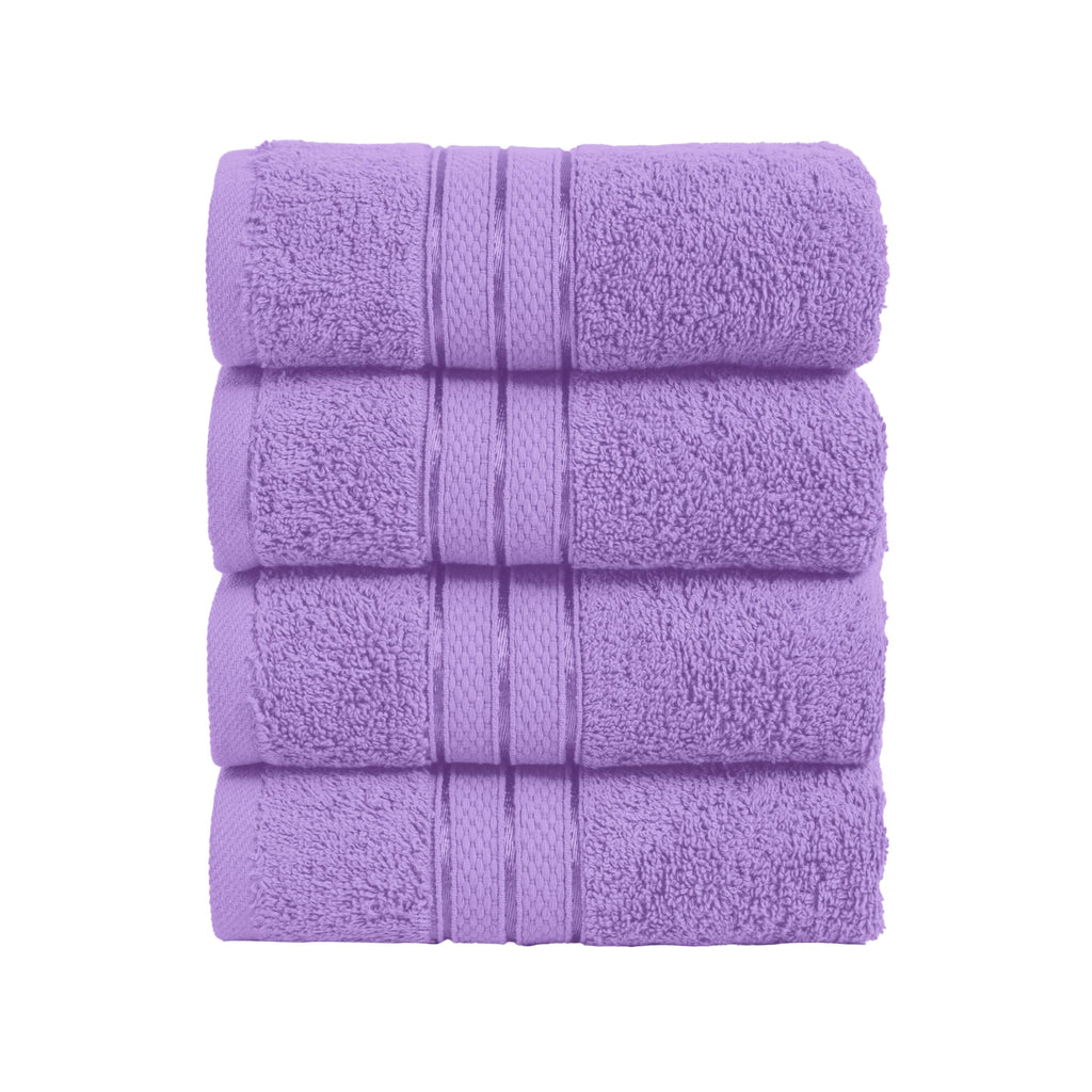 Elegant Comfort Luxury 6-Piece Towel Set, Premium Soft 100% Turkish Cotton, Three Line Popcorn Design 2 Bath Towels, 2 Hand Towels and 2 Washcloths Towel Set-Quick-Drying and Absorbent, Vibrant Orange