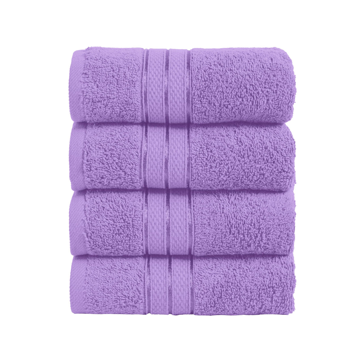 Elegant Comfort Luxury 6-Piece Towel Set, Premium Soft 100% Turkish Cotton, Three Line Popcorn Design 2 Bath Towels, 2 Hand Towels and 2 Washcloths Towel Set-Quick-Drying and Absorbent, Vibrant Orange