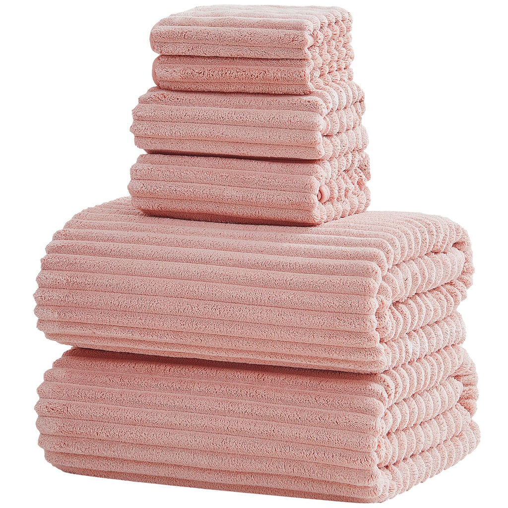 6 PC Bath Towel Set, 40"x80" Oversized Bath Sheets, Olive Green