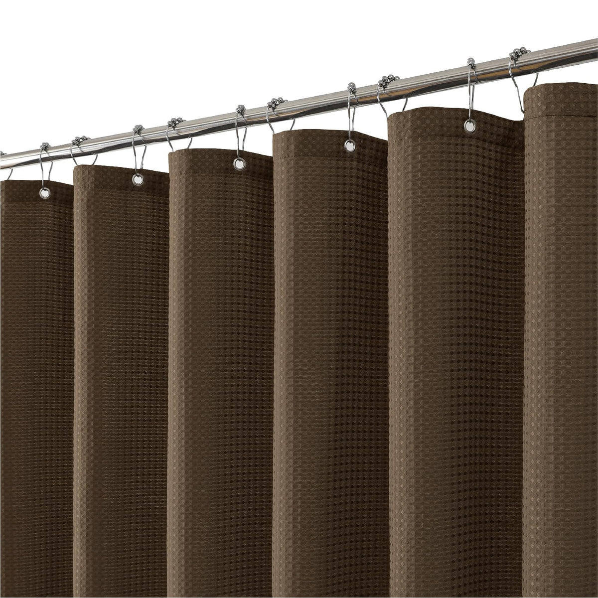 256GSM Grey Waffle Textured Shower Curtain, 72x72 Inch