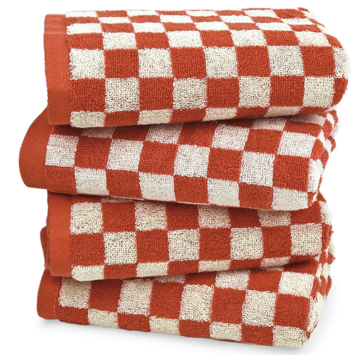 Jacquotha Hand Towels for Bathroom 4 Pack, Checkered Hand Towel Set