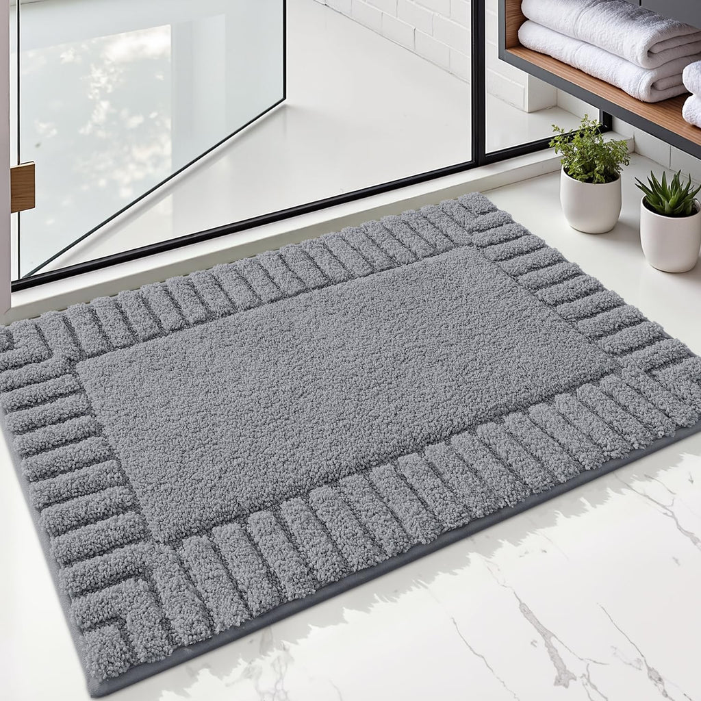 LUMI Soft Bathroom Rugs Absorbent, Non Slip Bath Mat 24x36, Beige