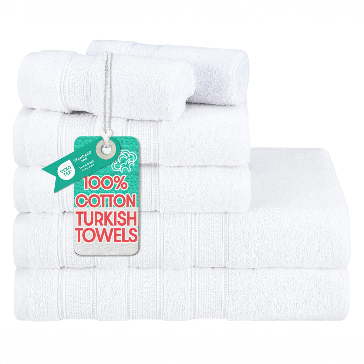 American Soft Linen Salem Turkish Bath Towel Set, 100% Cotton 600 GSM 6 Piece Towels for Bathroom, 2 Bath Towels 2 Hand Towels 2 Washcloths, Navy Blue