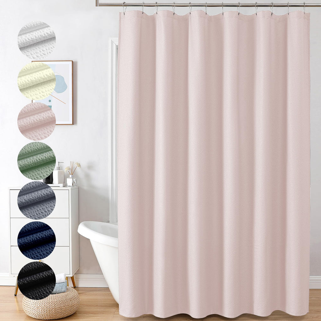 OVZME Berry Cute Shower Curtain, Embossed Textured Fabric Shower Curtain for Bathroom - Soft Cloth & Hotel Spa Luxury, Water Repellent, Machine Washable Shower Curtain, 72X72, Lemon Yellow