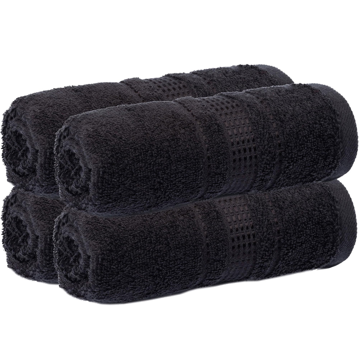 Melissa Linen Fingertip Towels 4 Pack, Aqua Green (Light Teal/Seafoam), 100% Turkish Cotton, Small Hand Towels for Face and Guest Bathroom, 12 x 18 in, Soft, Absorbent, Quick Dry, 550 GSM