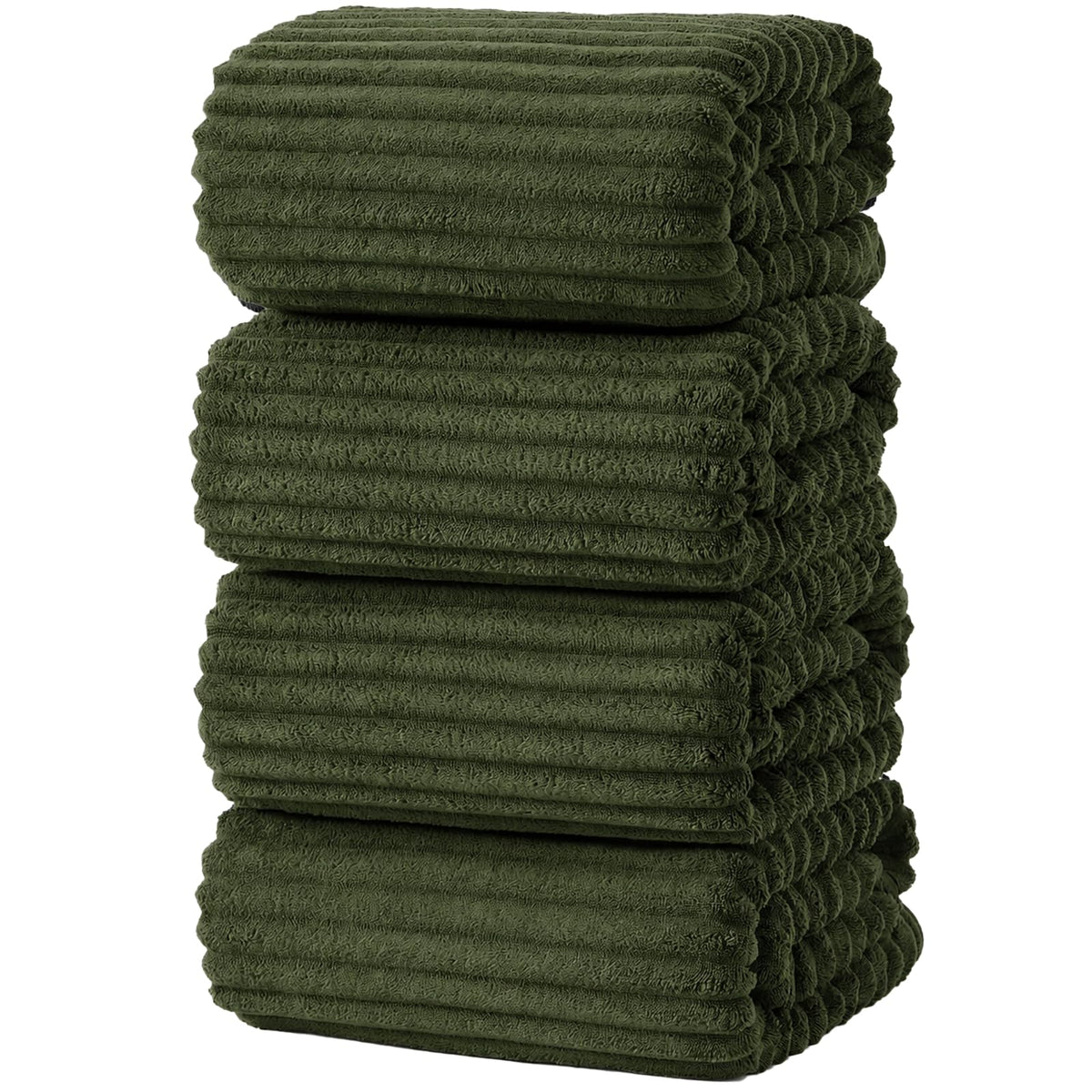 6 PC Bath Towel Set, 40"x80" Oversized Bath Sheets, Olive Green