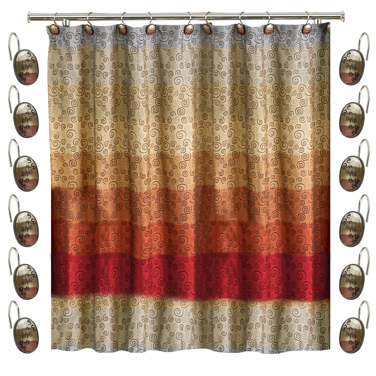 Zahari Home Spindle Modern Bathroom Towel Set - 3 Piece Bath, Hand, and Wash Towels - Classic Luxury Contemporary Decor - Beautiful Gold Unique Design Bath Ensemble