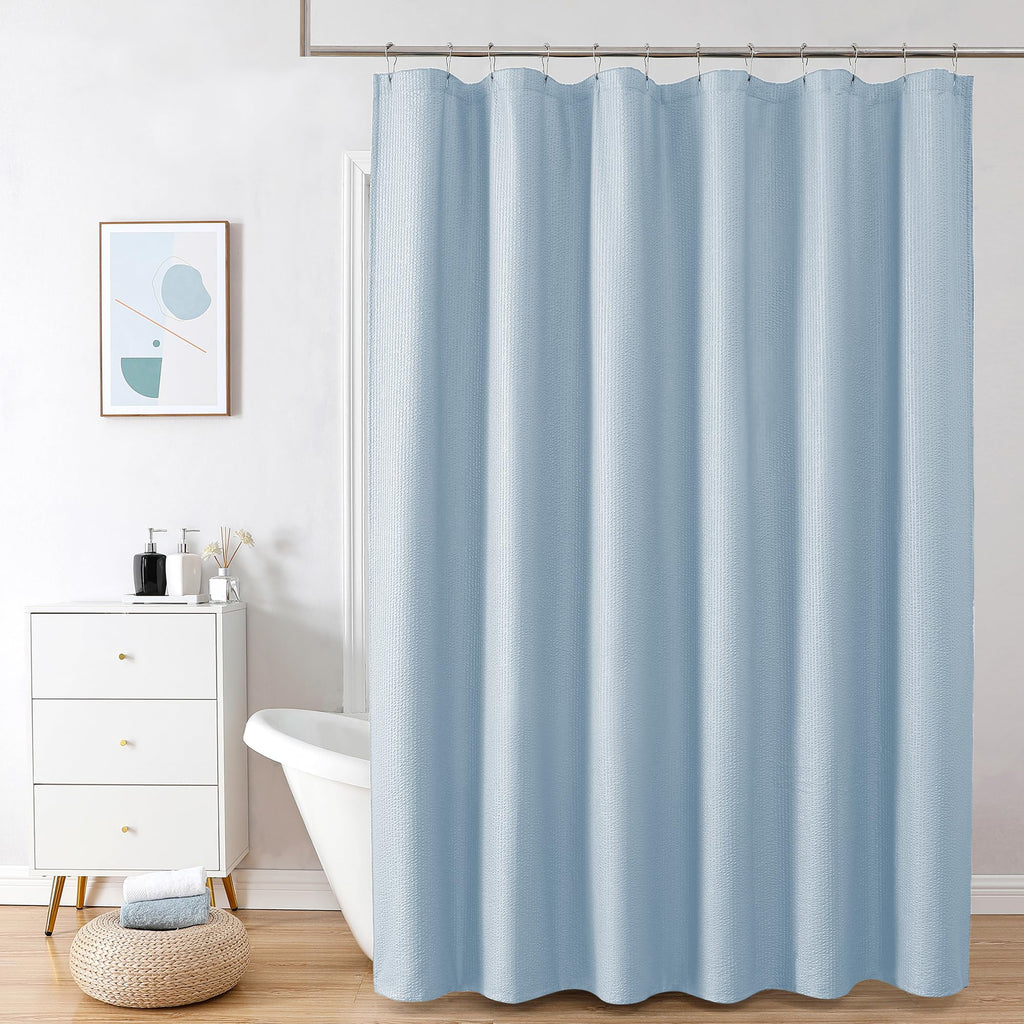 OVZME Berry Cute Shower Curtain, Embossed Textured Fabric Shower Curtain for Bathroom - Soft Cloth & Hotel Spa Luxury, Water Repellent, Machine Washable Shower Curtain, 72X72, Lemon Yellow