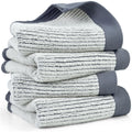 Cleanbear Bath Hand Towels Set of 4 - Cotton, Jacquard Weaved, 28” x 13.7”