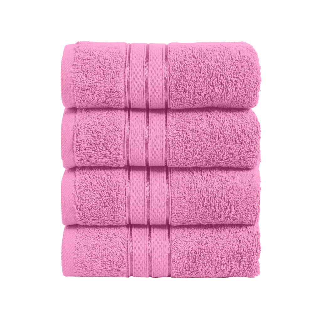 Elegant Comfort Luxury 6-Piece Towel Set, Premium Soft 100% Turkish Cotton, Three Line Popcorn Design 2 Bath Towels, 2 Hand Towels and 2 Washcloths Towel Set-Quick-Drying and Absorbent, Vibrant Orange