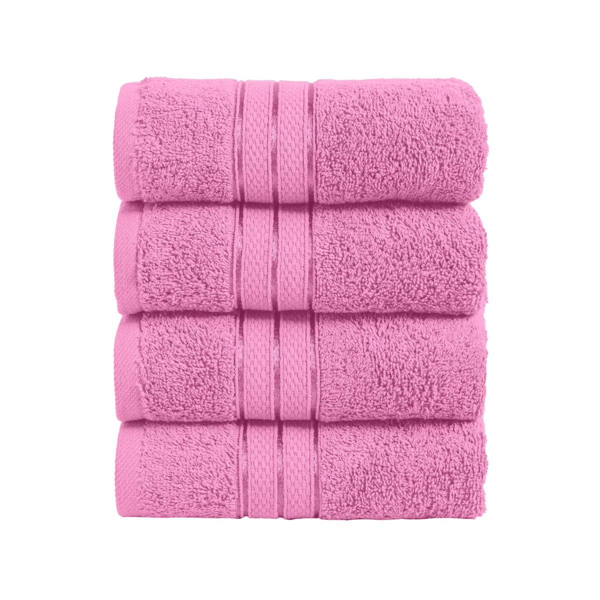 Elegant Comfort Luxury 6-Piece Towel Set, Premium Soft 100% Turkish Cotton, Three Line Popcorn Design 2 Bath Towels, 2 Hand Towels and 2 Washcloths Towel Set-Quick-Drying and Absorbent, Vibrant Orange