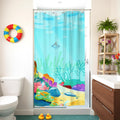 Cute Beach Ocean Anime Under Sea Jellyfish Shower Curtain 72x72 Inches