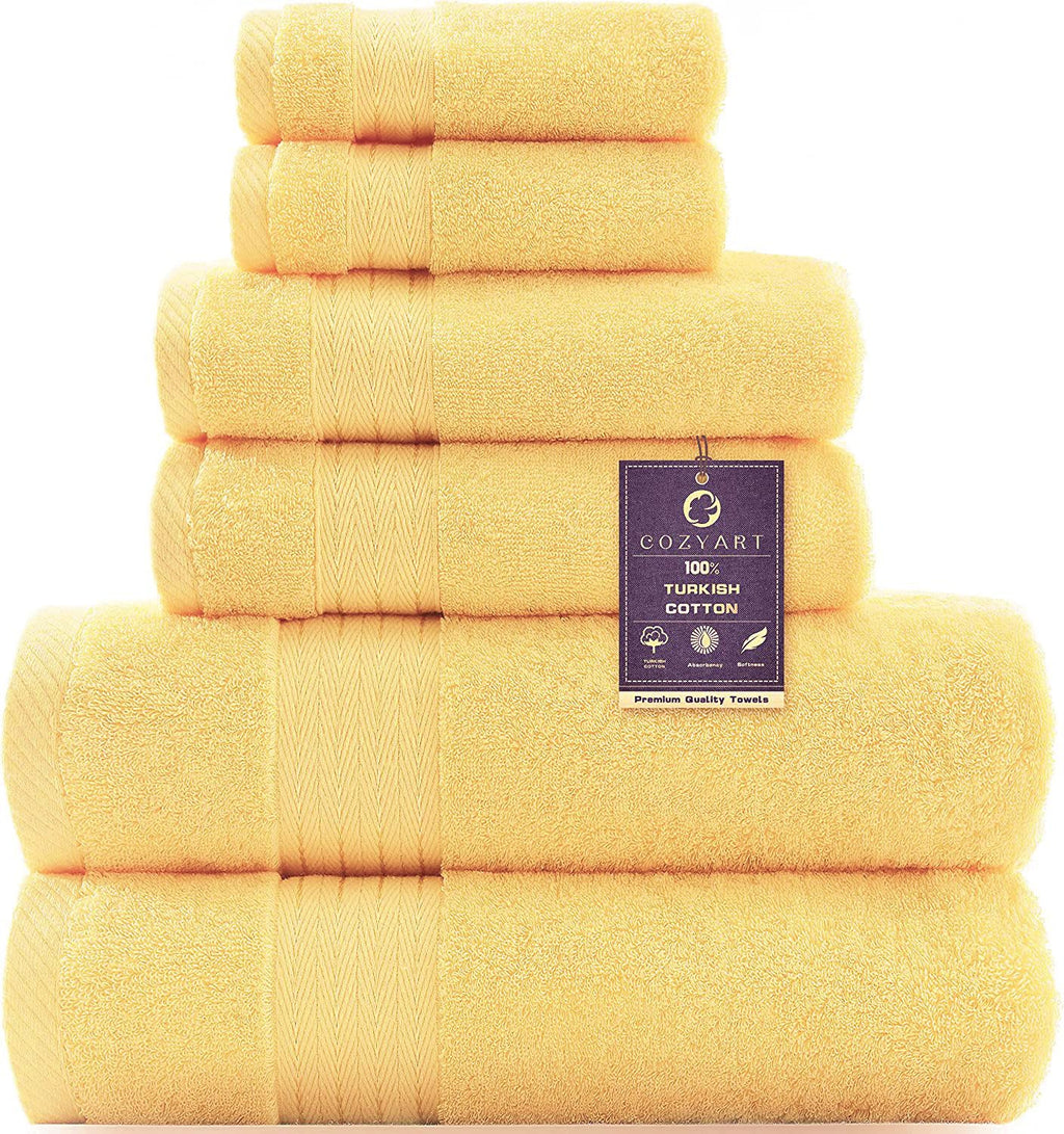 COZYART Luxury Bath Towel Set 6 Pcs, Burnt Orange 100% Turkish Cotton