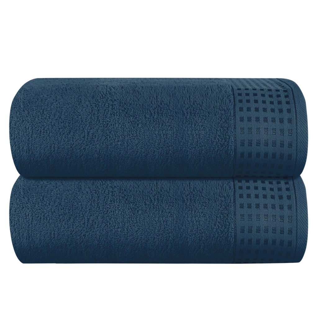 GLAMBURG 100% Cotton 2 Pack Oversized Bath Towel Set 28x55 Inches, Ultra Soft Highly Absorbant Compact Quickdry & Lightweight Large Bath Towels, Ideal for Gym Travel Camp Pool - Black