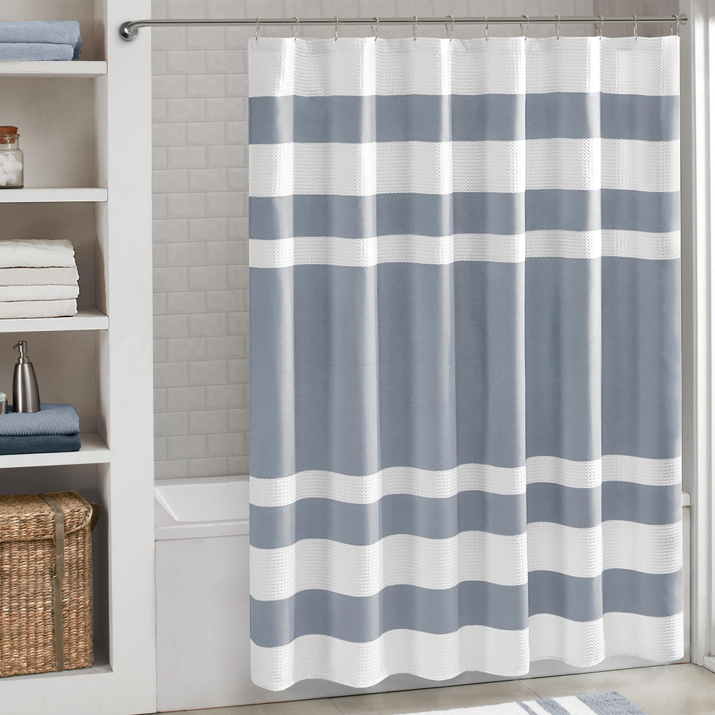 Madison Park Standard Shower Curtain for Bathroom, Grey Ombre, 72" x 72"