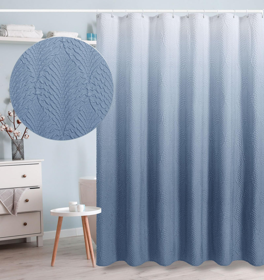 Gibelle Fog Blue Shower Curtain for Bathroom, Farmhouse Bath Curtain 72x72