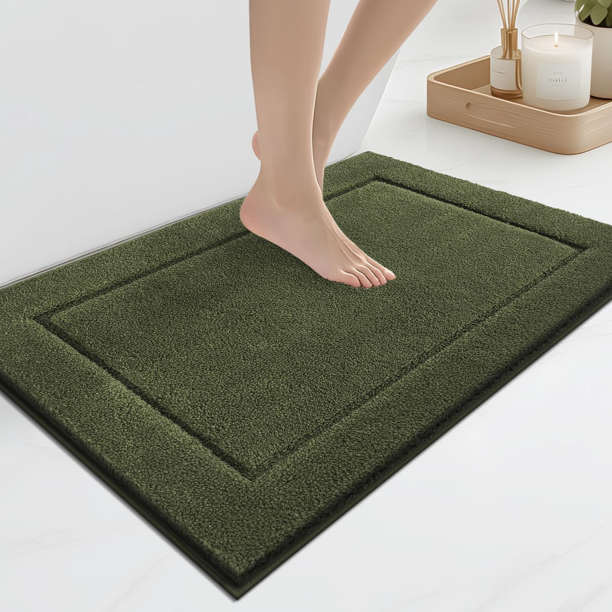 anllugs Bathroom Rugs, Non-Slip Bath Runner Rugs, 30" x 84", Beige