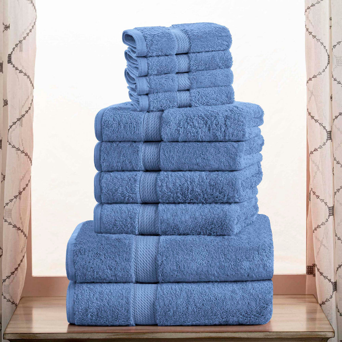 SUPERIOR Egyptian Cotton Plush & Absorbent, Hand Towel Set of 4, Cream