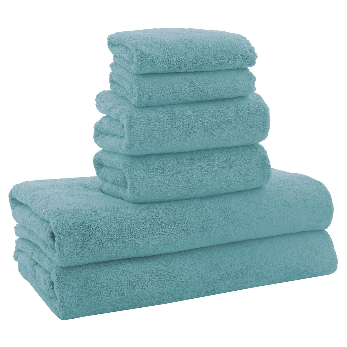 MOONQUEEN Ultra Soft Towel Set - Quick Drying - 2 Bath Towels 2 Hand Towels 2 Washcloths - Microfiber Coral Velvet Highly Absorbent Towel for Fitness, Bathroom, Sports, Yoga, Travel (Pink, 6 Pcs)