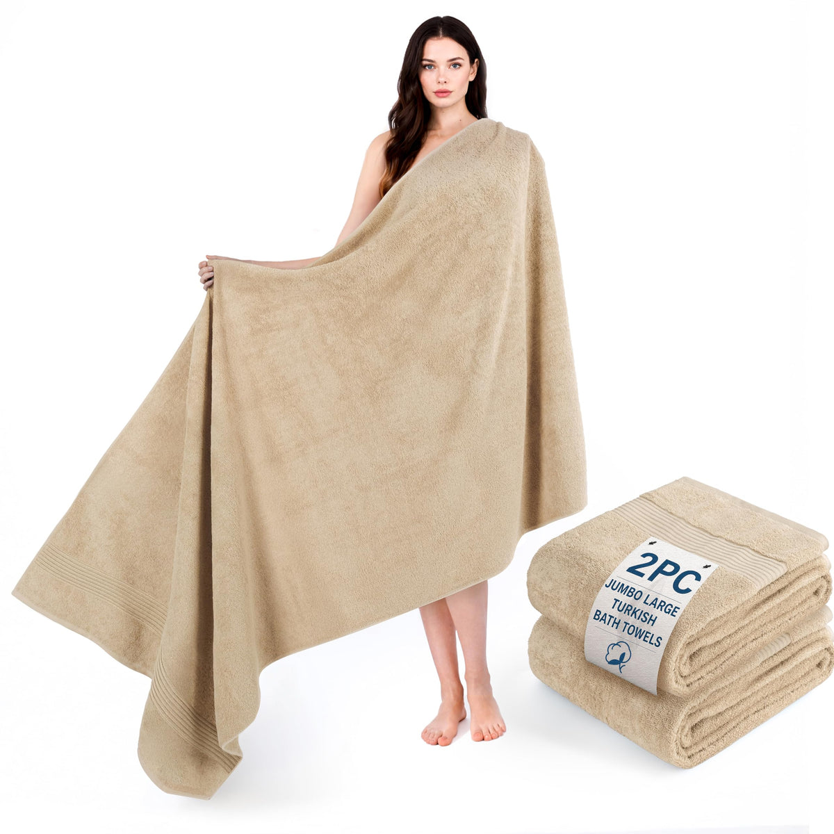 Cotton Paradise 100% Cotton Turkish Towel Set, Soft Absorbent Quick Dry, 6 Piece Towel Set, Navy Blue