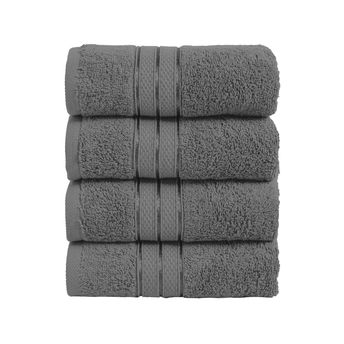 Elegant Comfort Luxury 6-Piece Towel Set, Premium Soft 100% Turkish Cotton, Three Line Popcorn Design 2 Bath Towels, 2 Hand Towels and 2 Washcloths Towel Set-Quick-Drying and Absorbent, Vibrant Orange