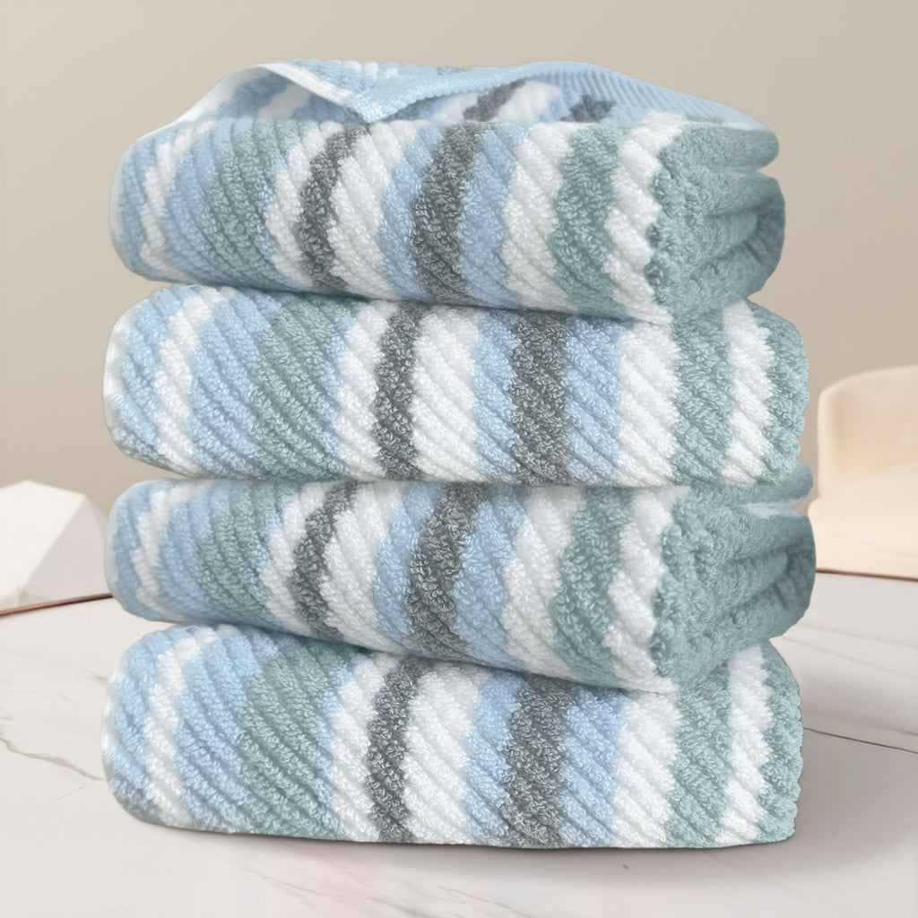 VOOVA & MOVAS Hand Towels, Cotton, Soft, Thick, 16x27 in, Tan Gray Beige