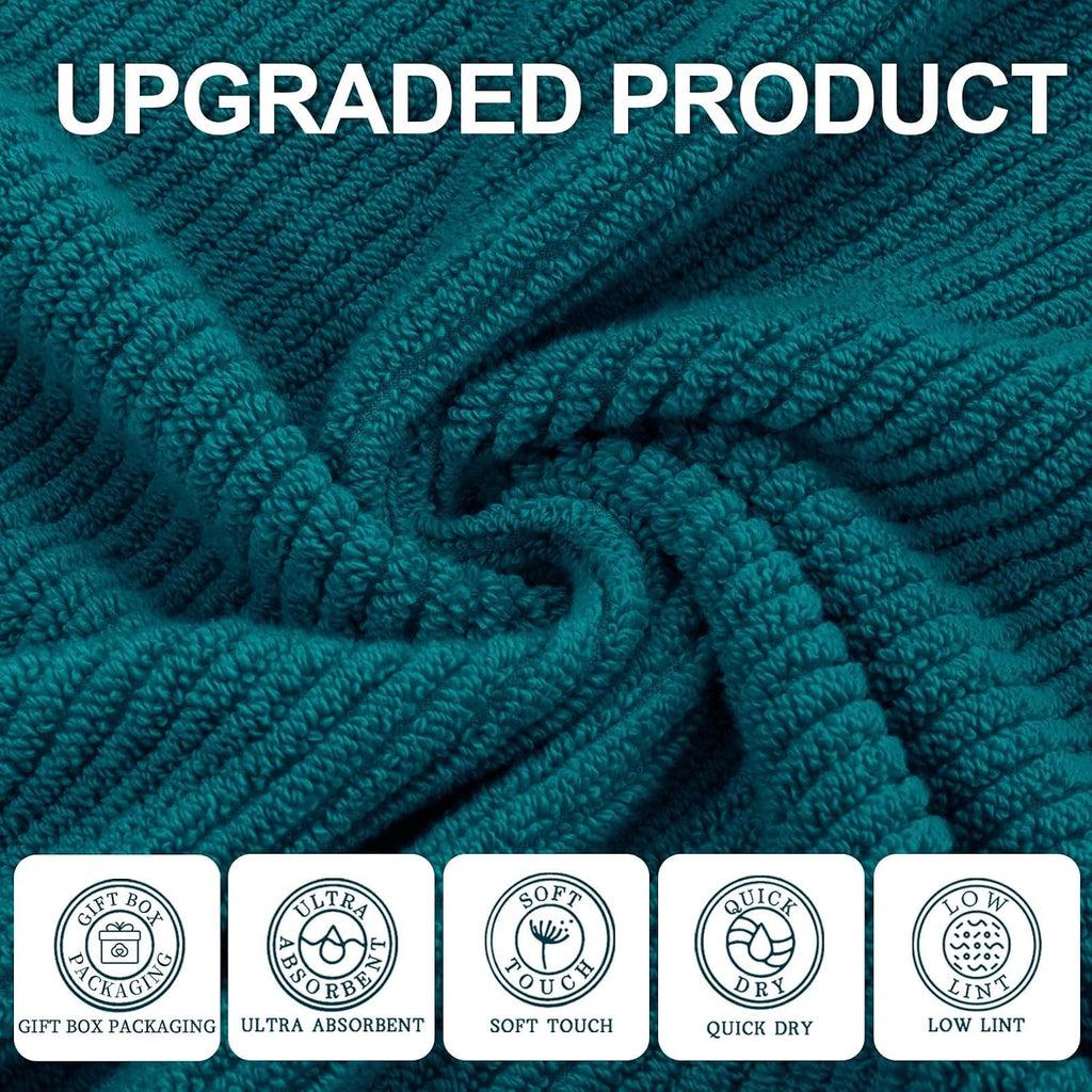 VOOVA & MOVAS Hand Towels for Barthroom, 18x28 in, Soft, Deep Turquoise